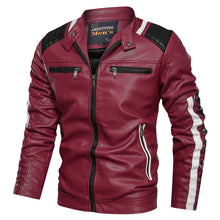 Load image into Gallery viewer, 2019 Autumn Winter Men&#39;s Leather Jacket Casual Fashion Stand Collar Motorcycle Jacket Men Slim Style Quality Leather Jacket Men