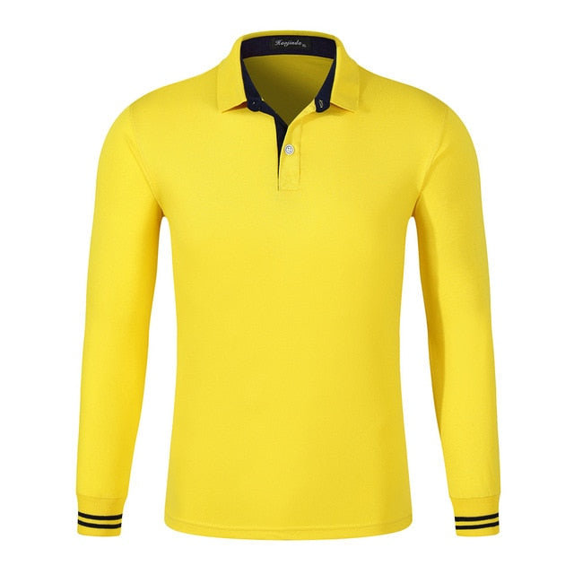 Fall Breathable Cotton Slim Polo Shirt Men Long Sleeve Fashion Collar Fitness Solid Male Golf Solid Color Workwear Customization