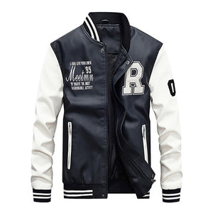 2019 New Fashion Men Leather Jacket Hit Color Boy Street wear Baseball Jackets Man Thick Coat Casual Jaqueta Masculina XT691