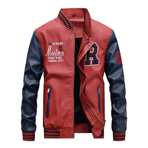 2019 New Fashion Men Leather Jacket Hit Color Boy Street wear Baseball Jackets Man Thick Coat Casual Jaqueta Masculina XT691