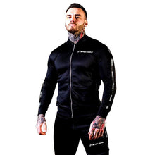 Load image into Gallery viewer, 2019 spring and autumn sports suit long sleeve zipper jacket for men outdoor running training fitness fashion jacket sports suit