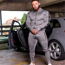 Load image into Gallery viewer, 2019 spring and autumn sports suit long sleeve zipper jacket for men outdoor running training fitness fashion jacket sports suit